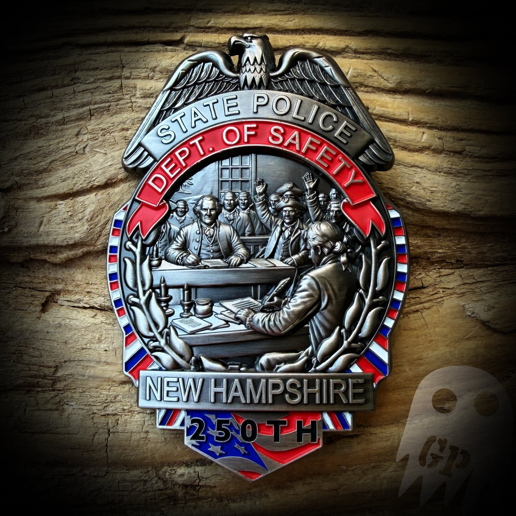 BADGE 250th America - New Hampshire State Police 250th Anniversary of America Badge