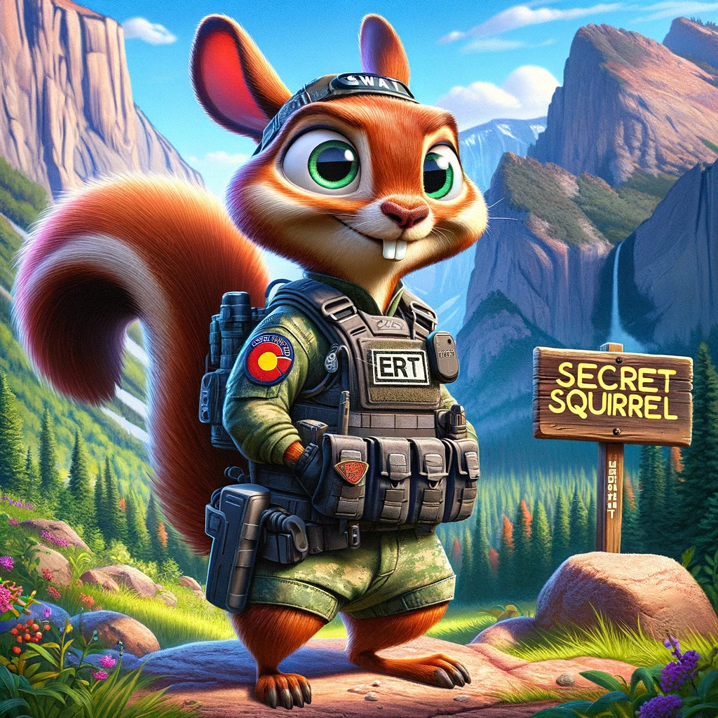 COLORADO ERT SECRET SQUIRREL - Colorado PD Emergency Response Team Patch - Secret Squirrel