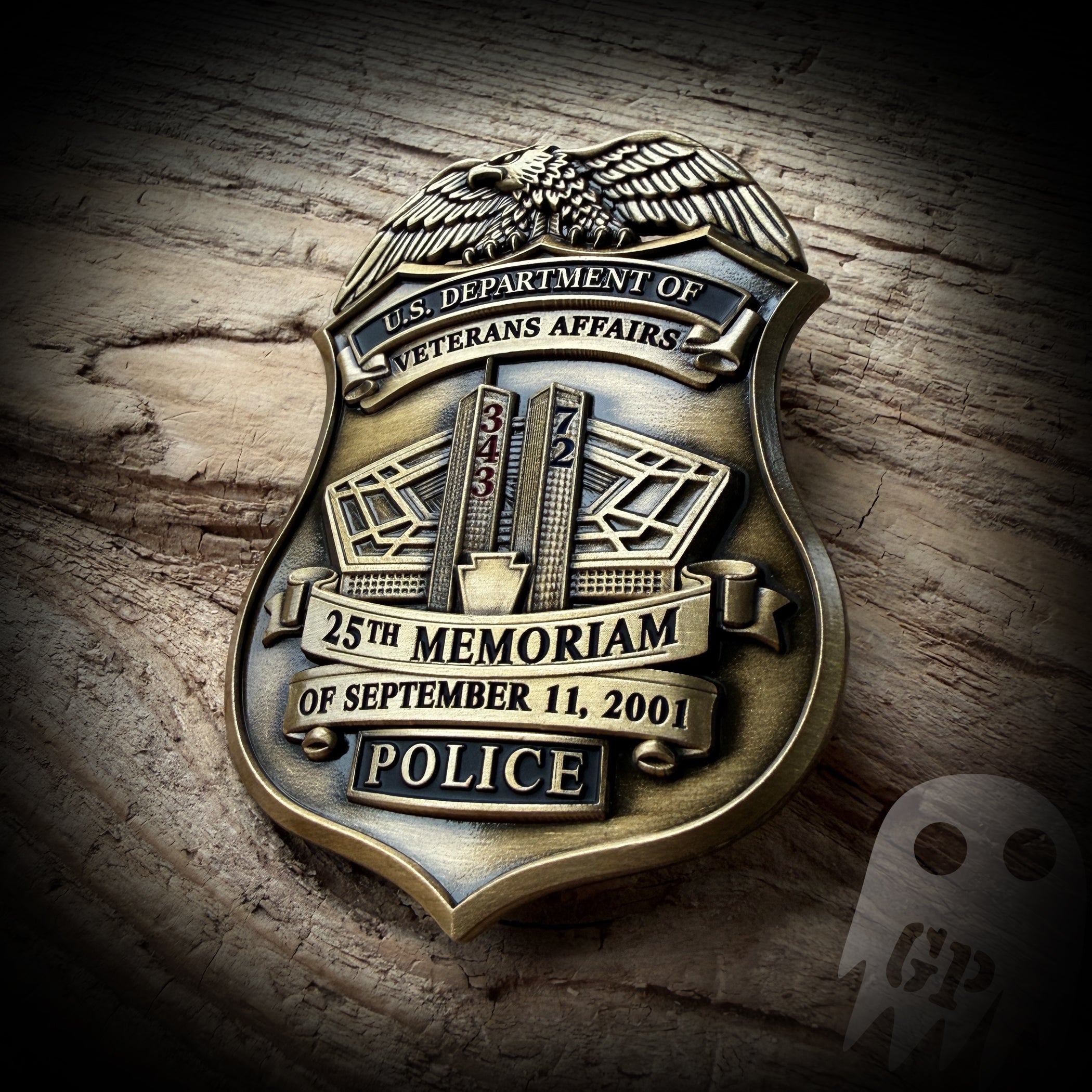 9/11 25th Anniversary Badge - US Dept of Veteran's Affairs Police 9/11 25th Anniversary Badge