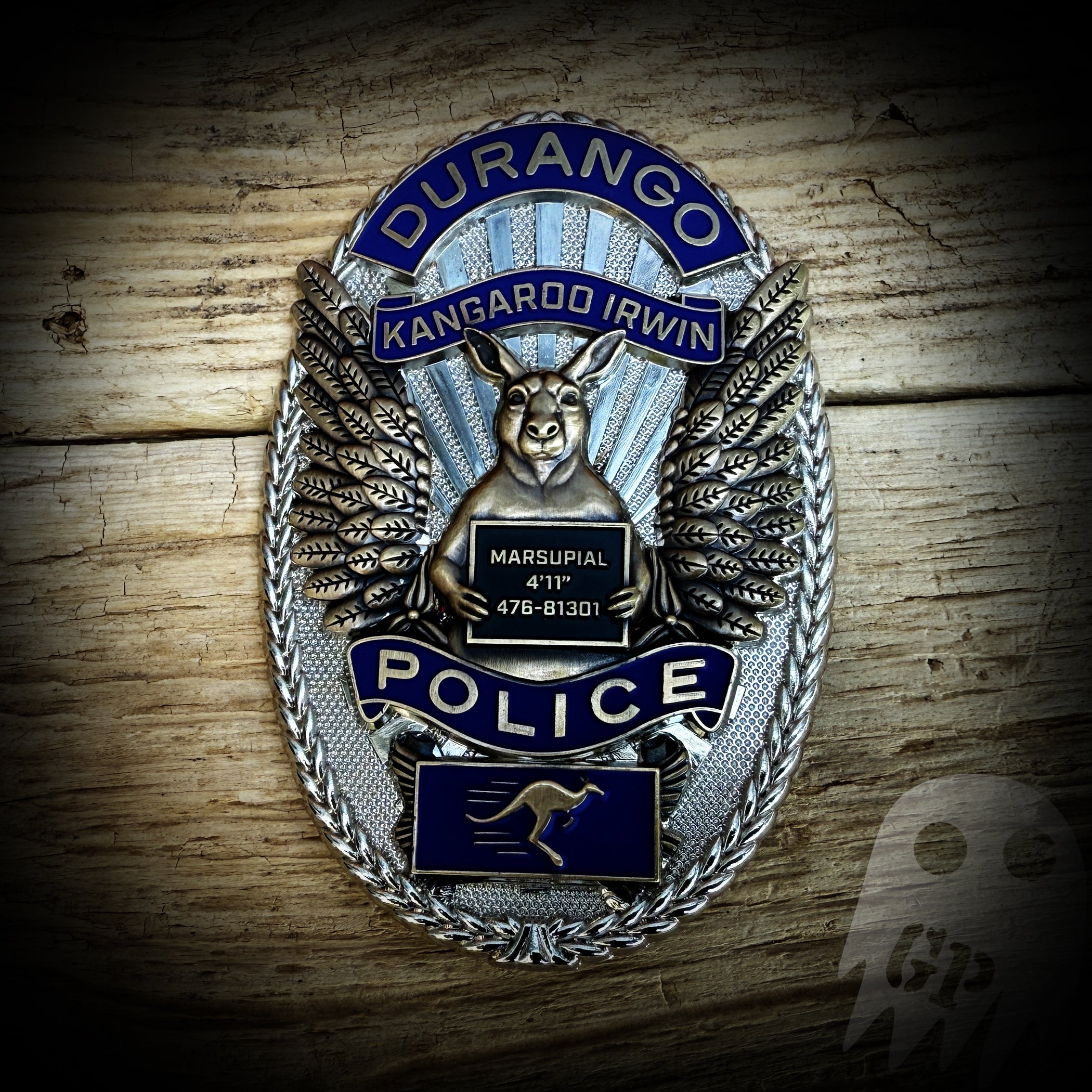 Durango CO PD Irvin the Kangaroo Commemorative Metal Badge