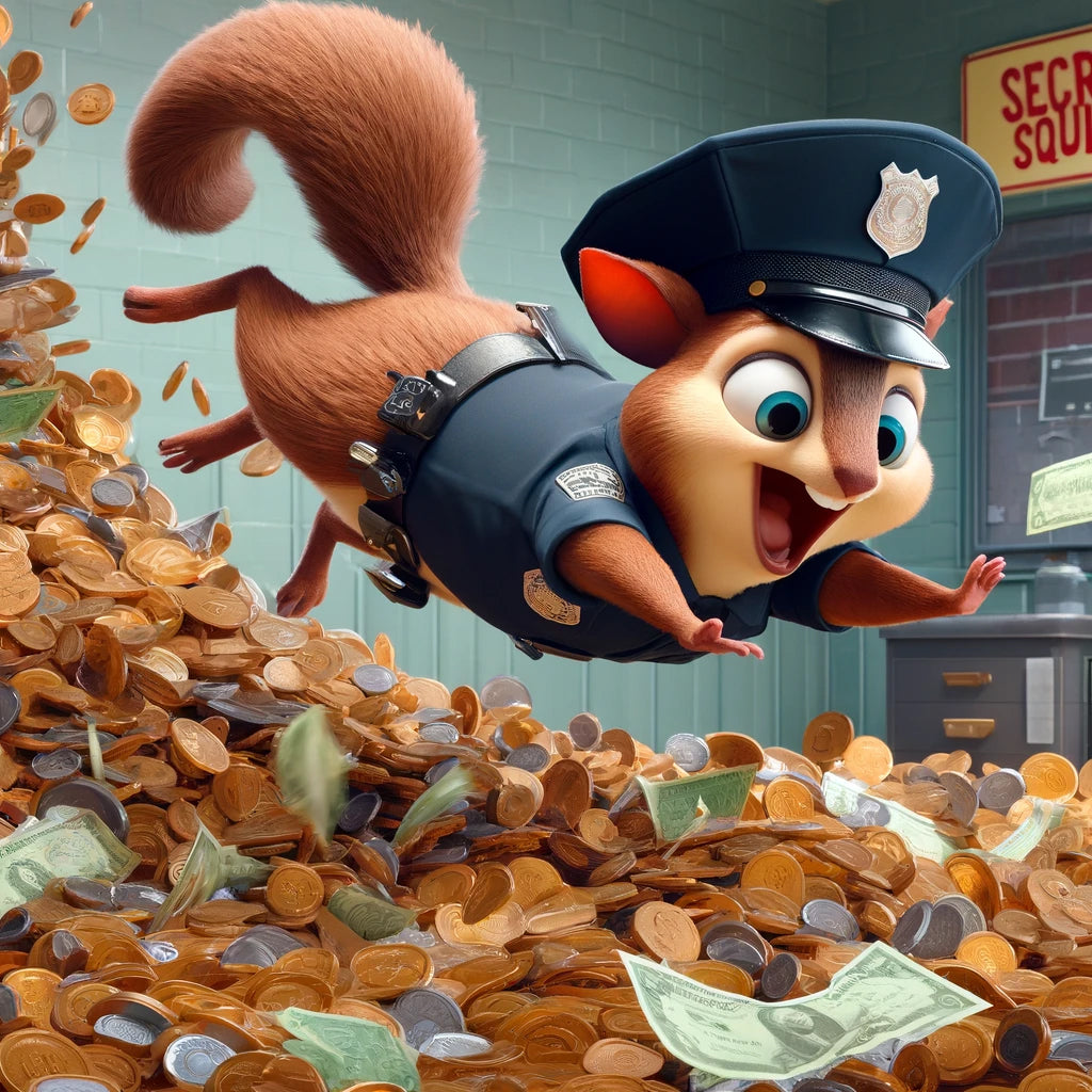 SECRET SQUIRREL - Set of FOUR Federal specialty badge patches (NOT THE PHOTO SHOWN)