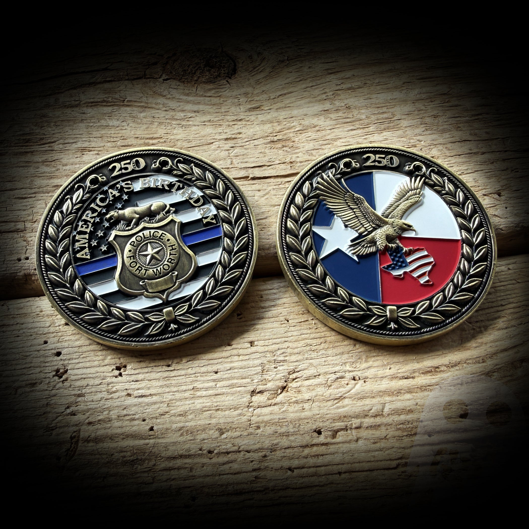 COIN 250th America - Fort Worth, TX PD 250th Anniversary of America Coin