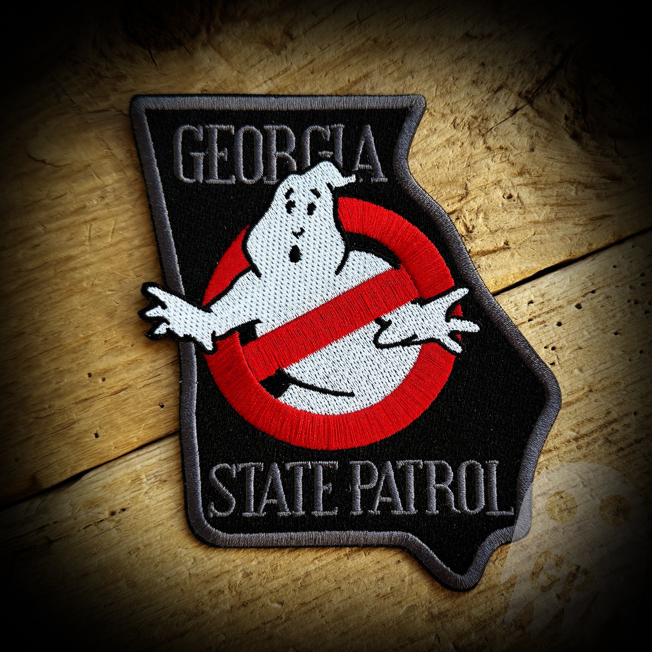 Georgia State Patrol Ghostbusters Patch
This is a 4.75" 100% embroidered patch with iron on backing.