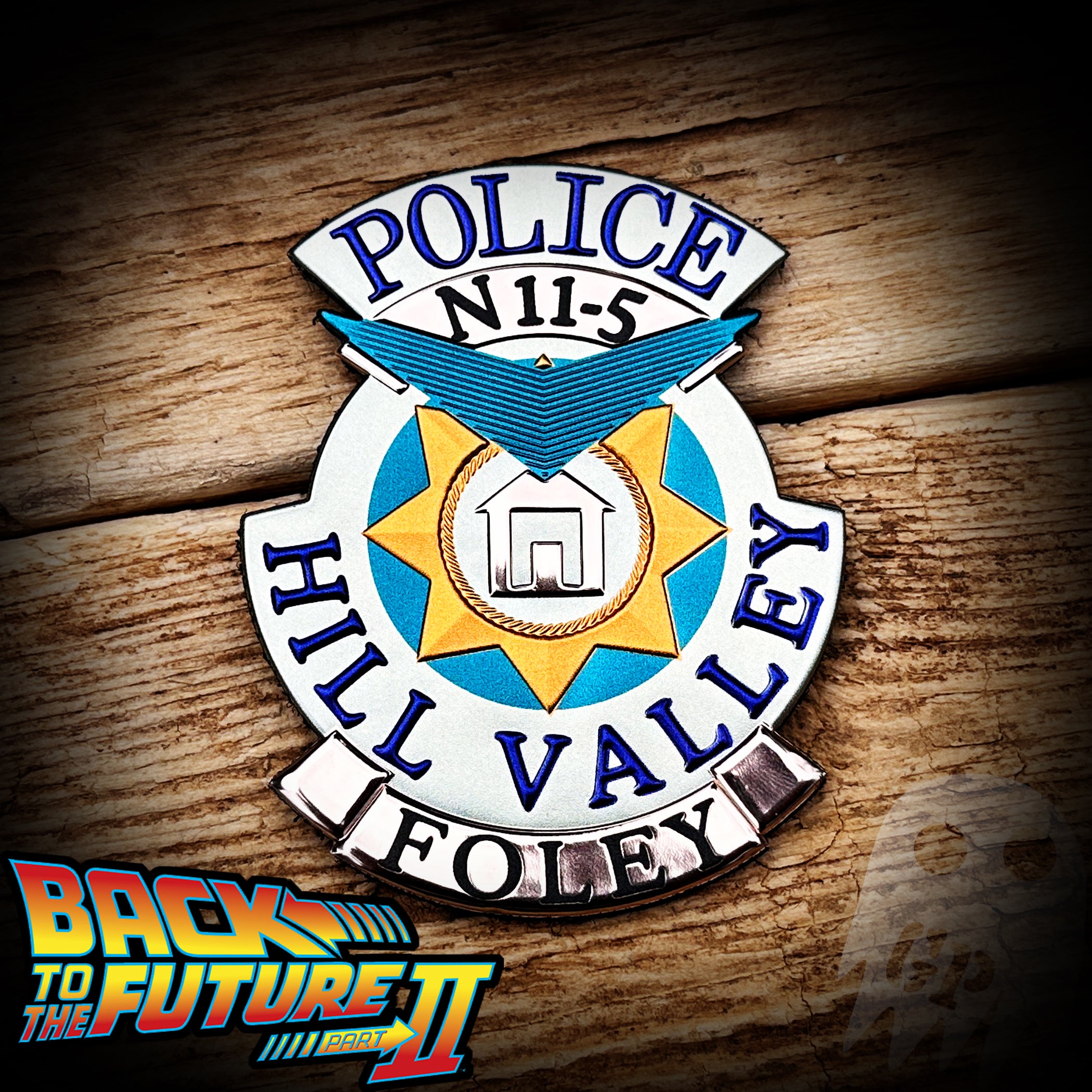 BADGE - Hill Valley Police Badge - Back to the Future 2 - FlexShield with velcro