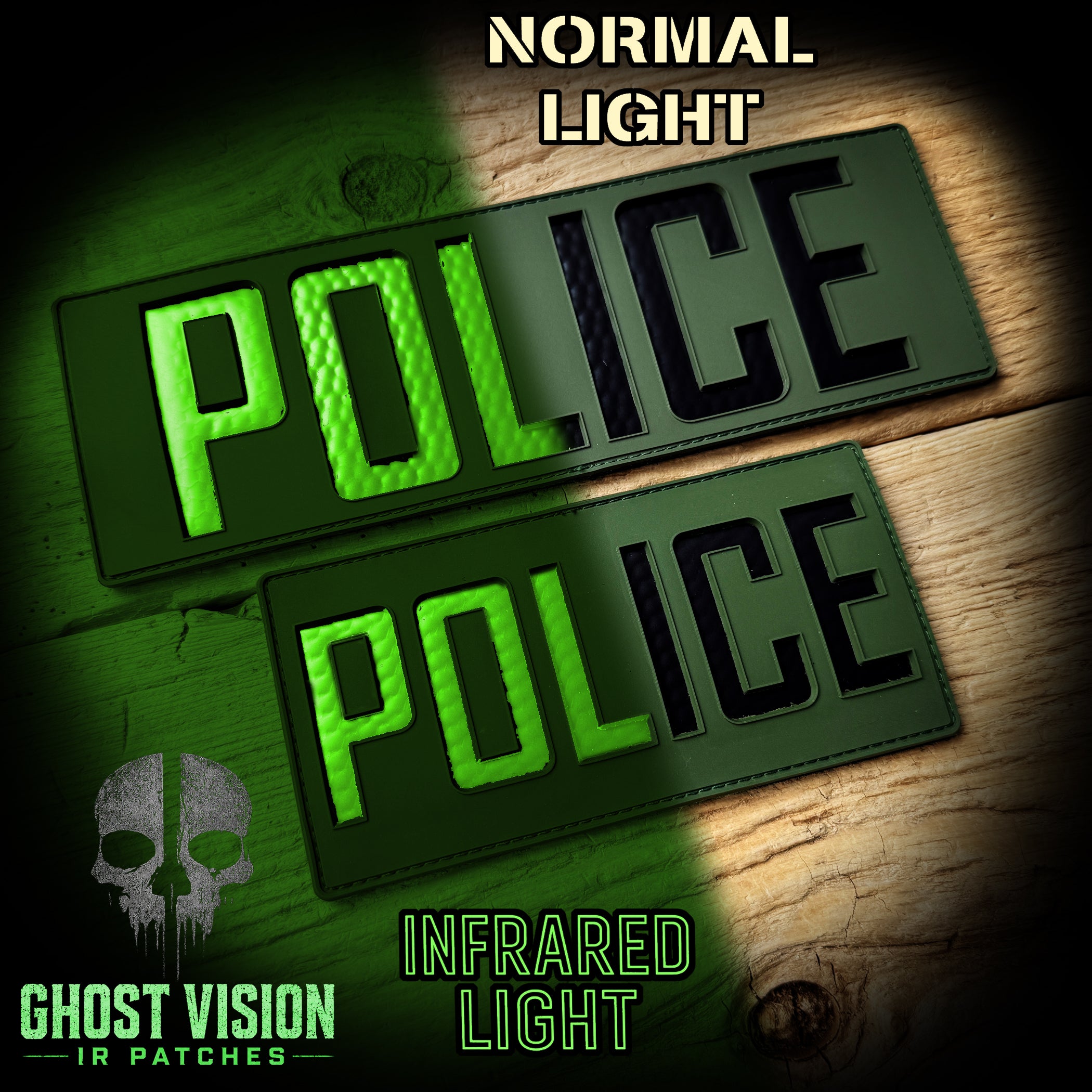 Ghost Vision IR - POLICE Placard Infrared Reflective PVC