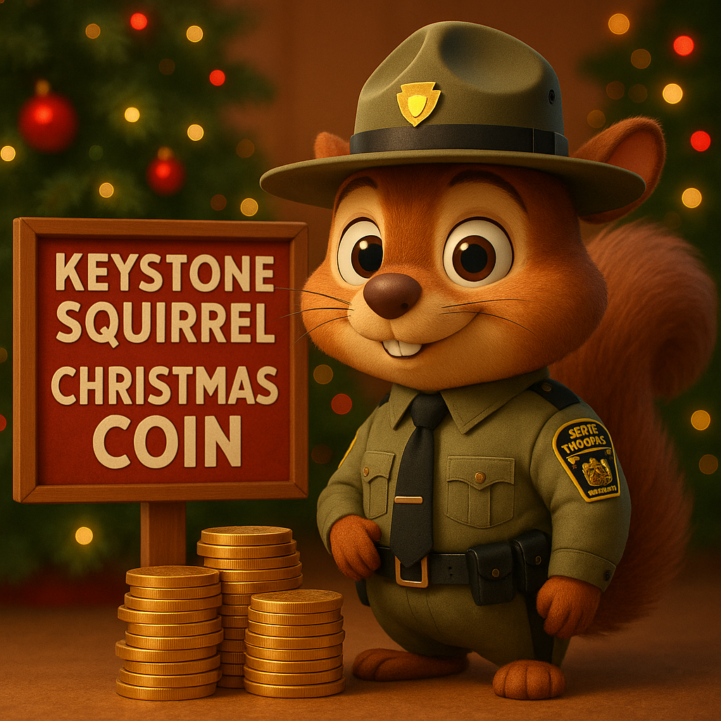 COIN Keystone Squirrel - Keystone Squirrel 2025 Christmas Secret Squirrel Coin (NOT PHOTO SHOWN)