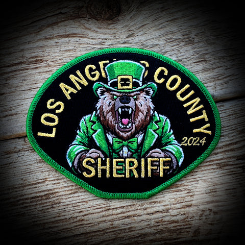 St. Patrick's Day 2024 MEAN BEAR - Los Angeles County Sheriff's Dept 2024 St. Patrick's Day Patch