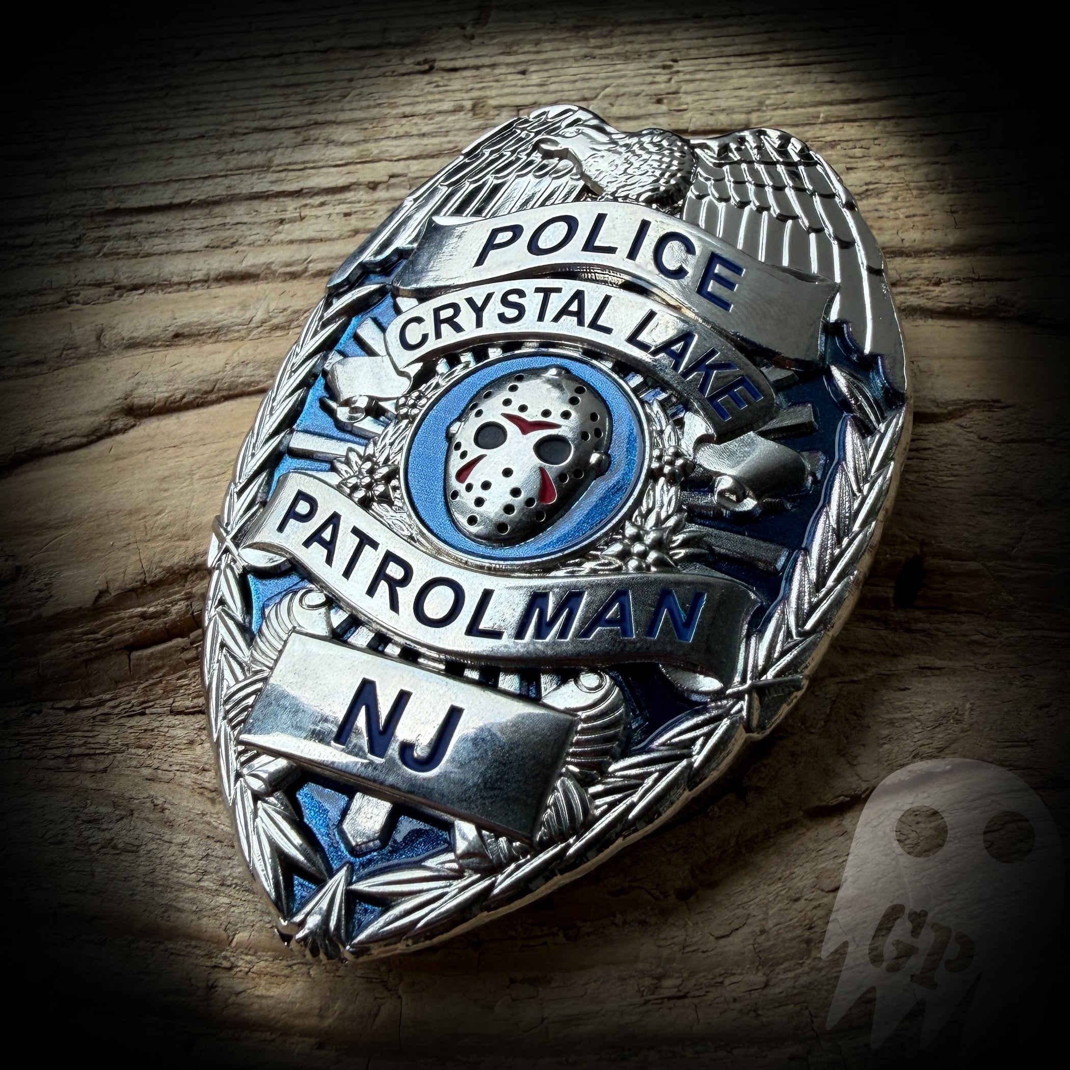 METAL BADGE - Crystal Lake, NJ Police Metal Badge - Friday the 13th