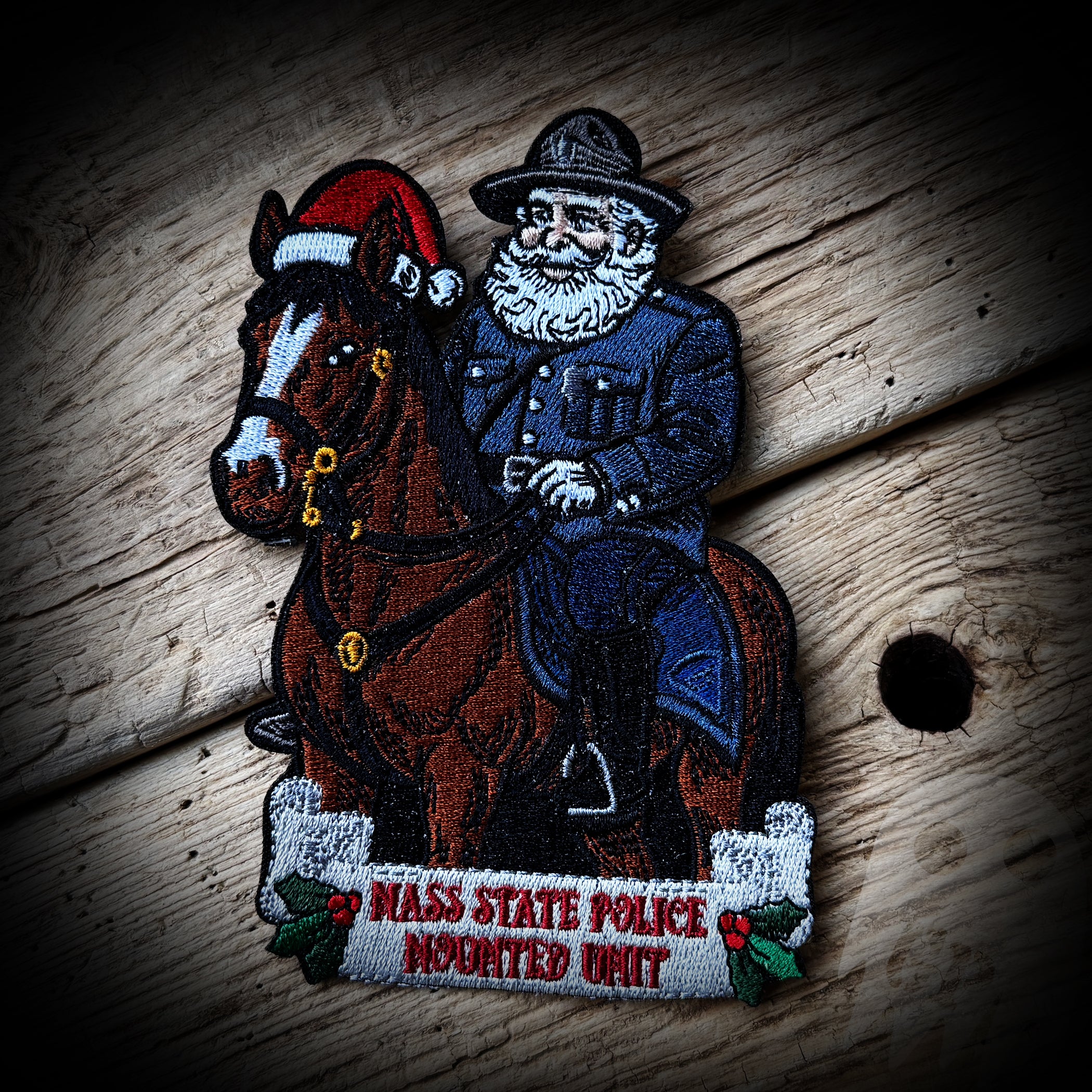 MOUNTED 2025 Christmas - Mass State Police Mounted Unit 2025 Christmas Patch