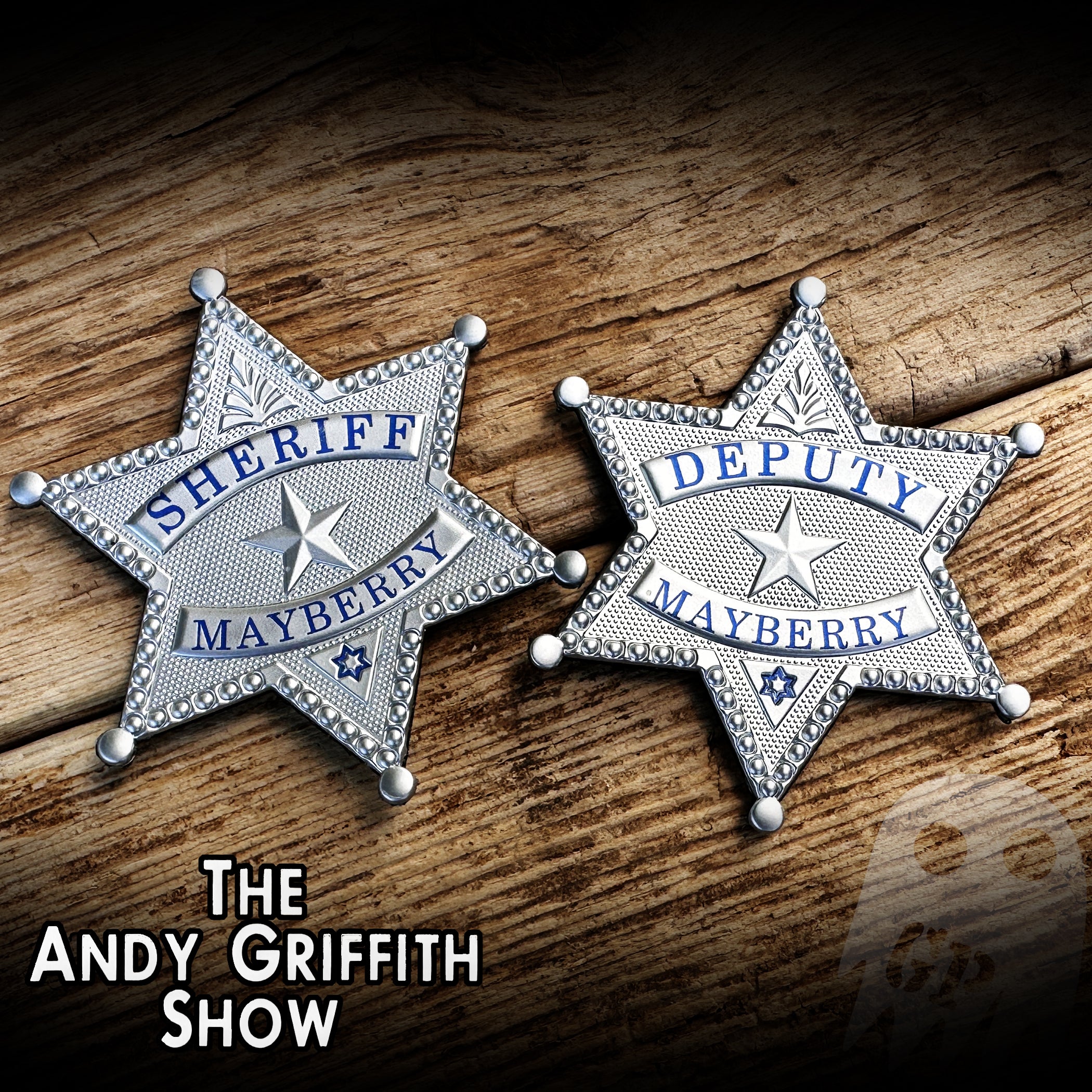 TWO BADGES - Mayberry Sheriff AND Deputy - Andy Griffith Show - FlexShield with velcro