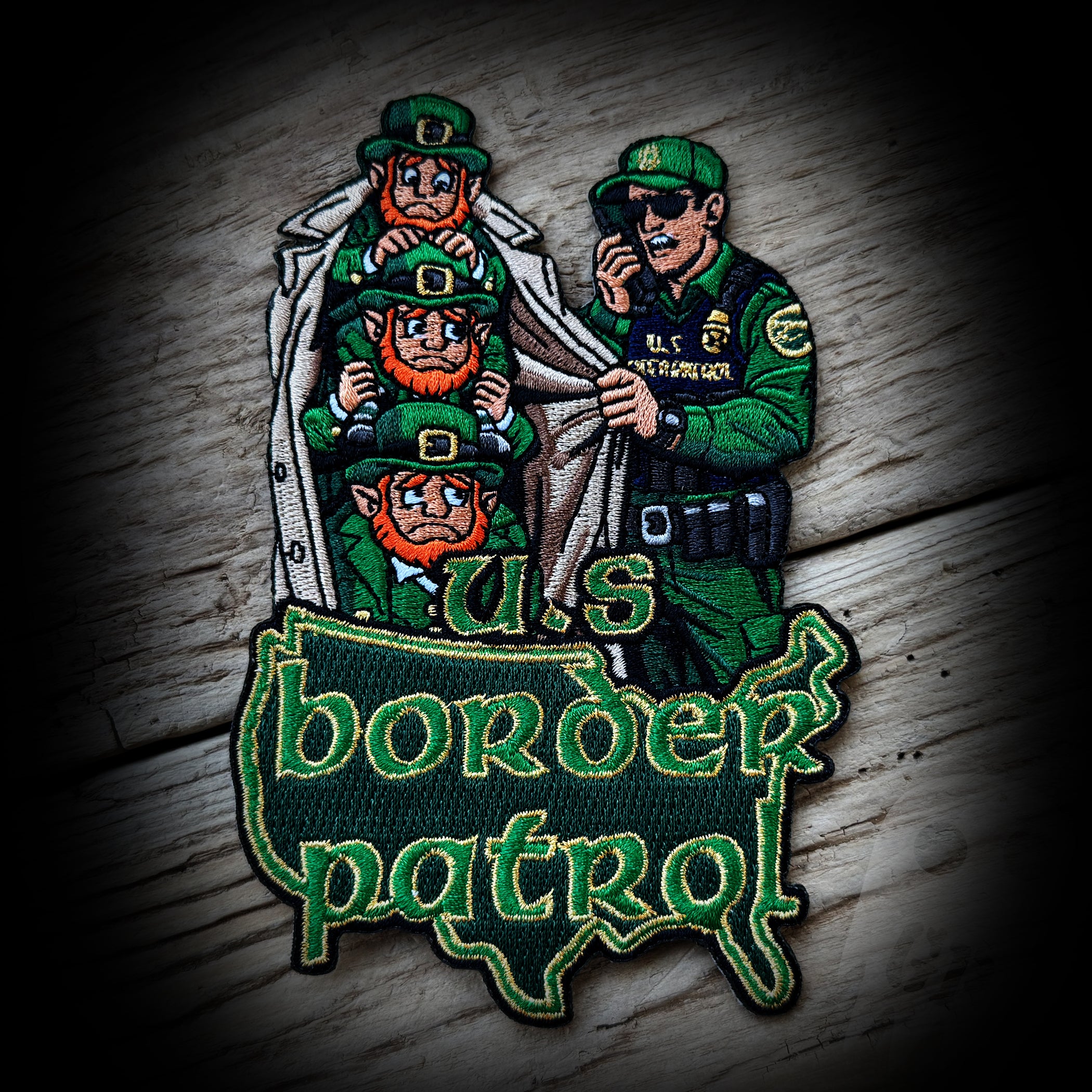 3 Leprechauns 2026 Irish - US Border Patrol Fun 2026 Irish Patch