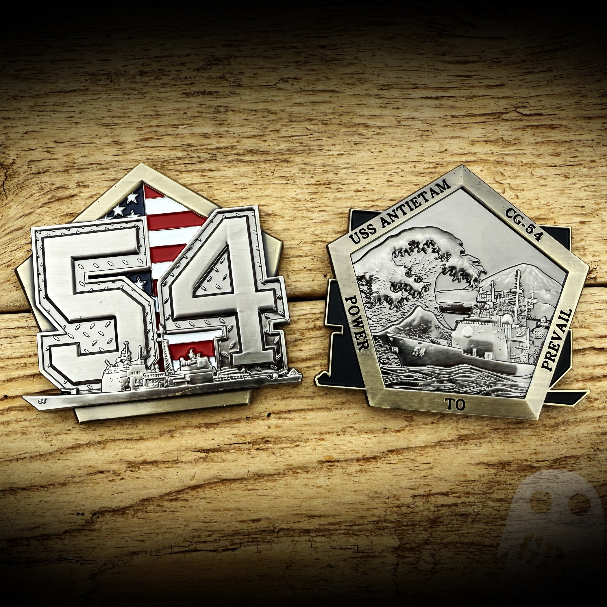 Antiqued - US Navy USS Antietam CG-54 Ship Coin