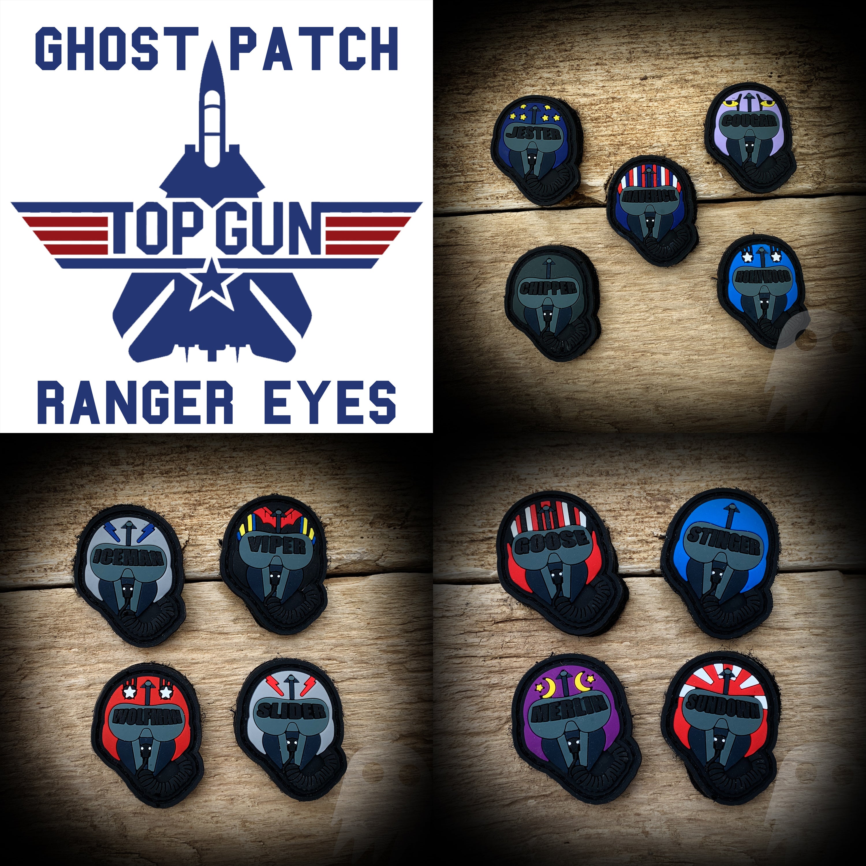 Fighter Pilot Call Sign Helmets ALL 13 GHOST PATCH