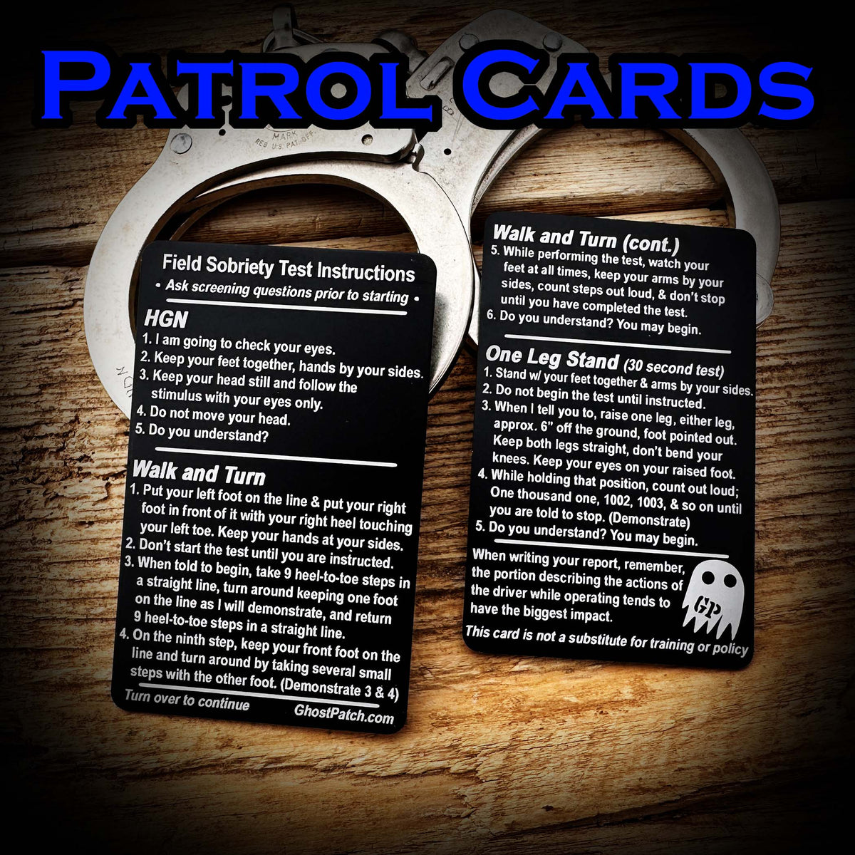 Patrol Order Card Example Cop Shop – GHOST PATCH