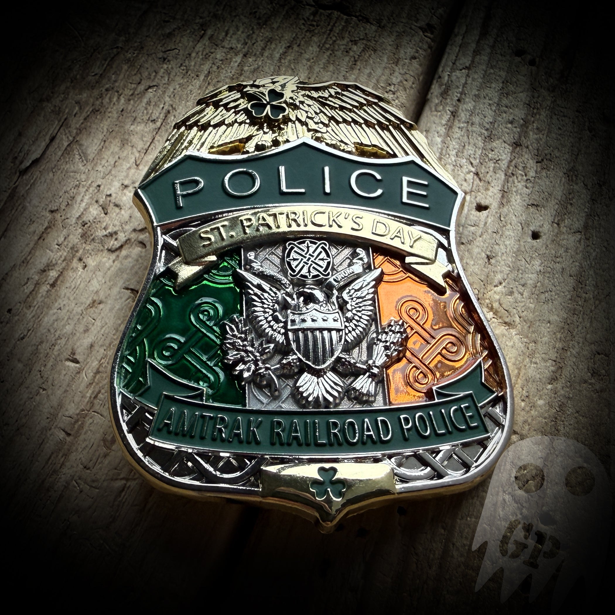 BADGE 2026 Irish - Amtrak PD 2026 Irish Badge – GHOST PATCH