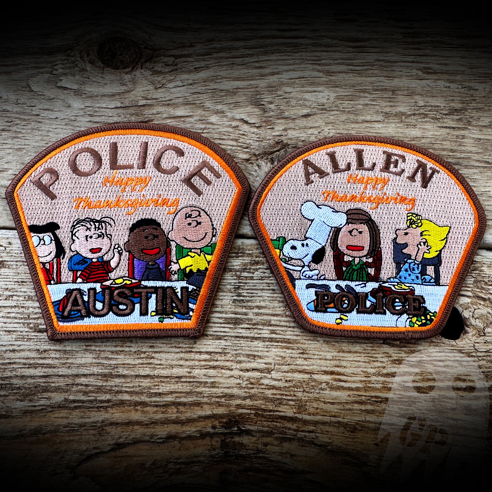 Austin and Allen, TX PD 2023 Thanksgiving Patch Set (YOU GET BOTH)