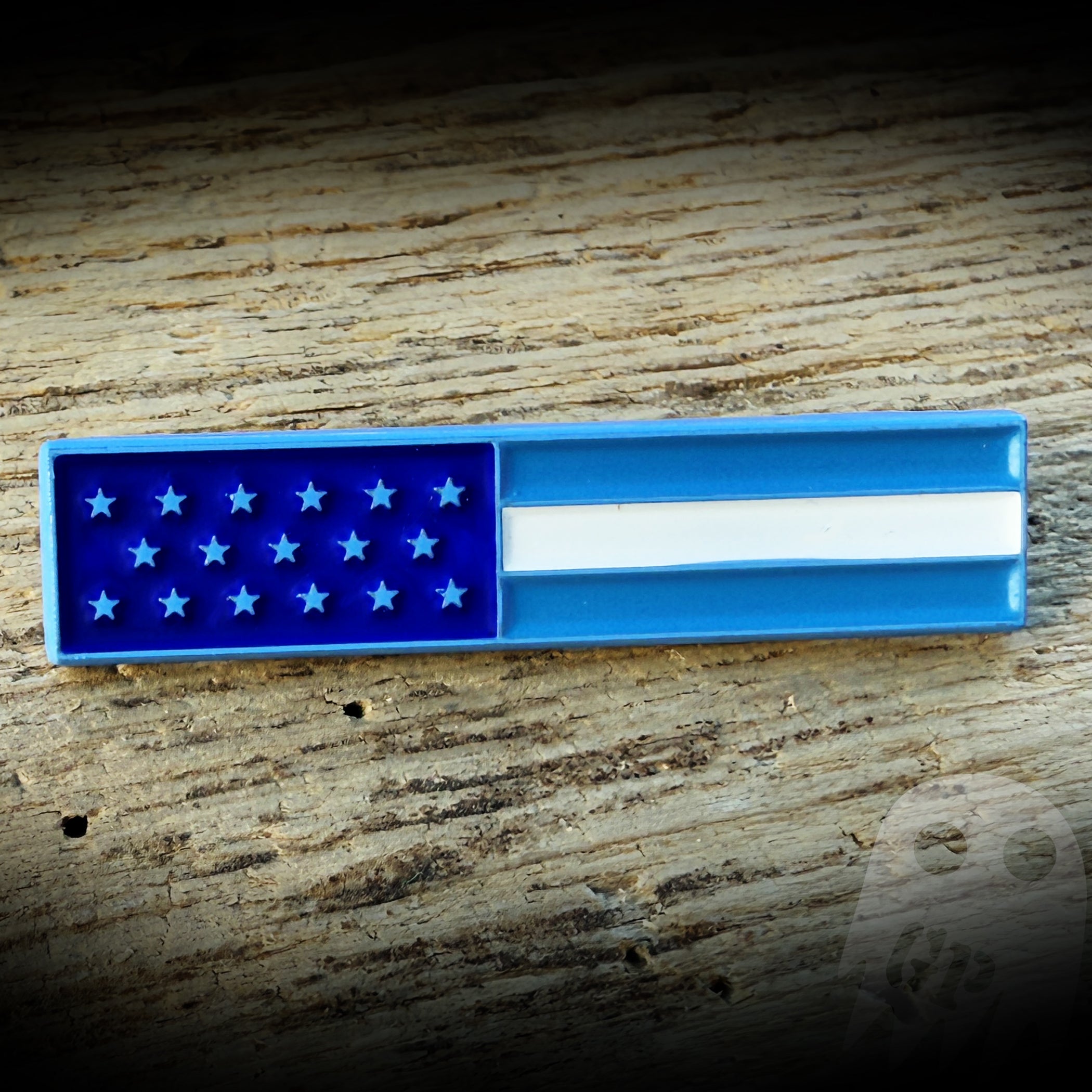 Blue Autism American Flag Insignia Bar Pin