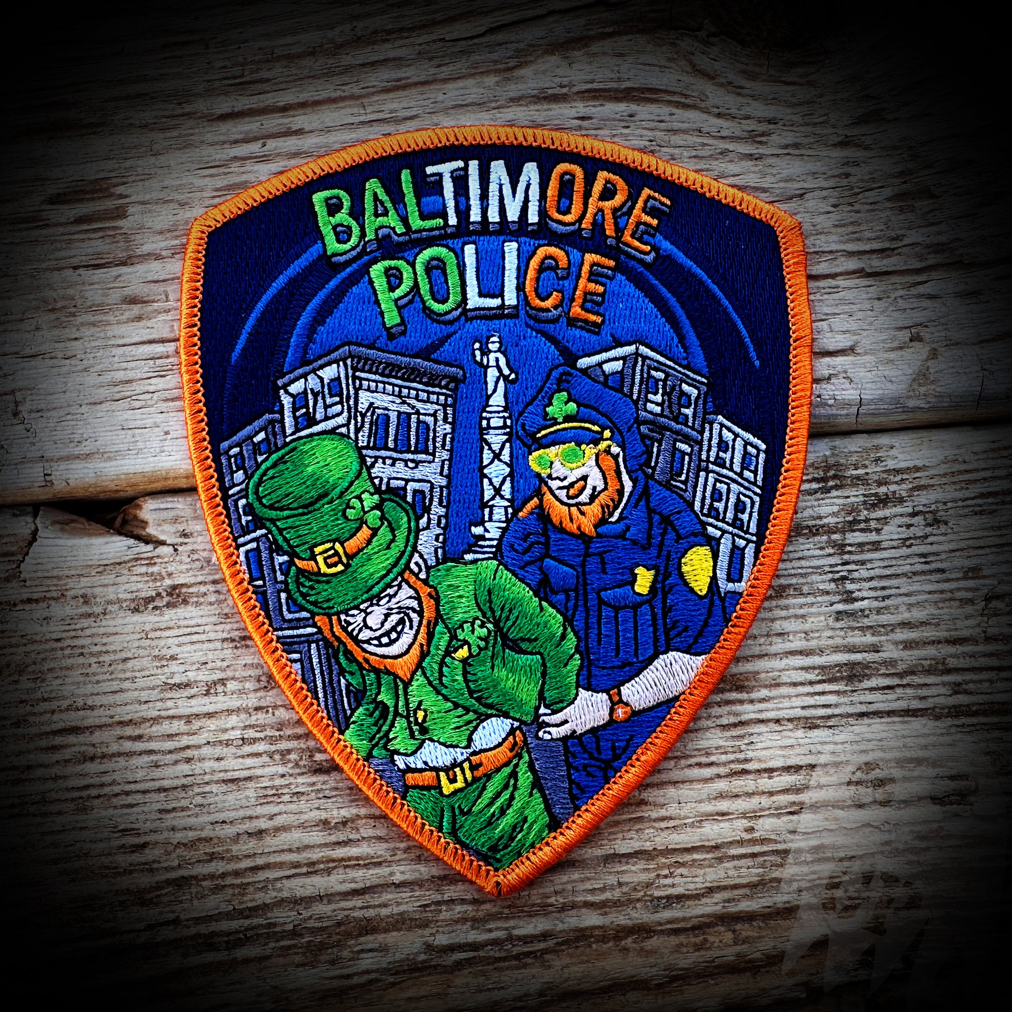 St. Patrick's Day 2024 Leprechaun and Cop - Baltimore, MD PD 2024 St. Patrick's Day Patch