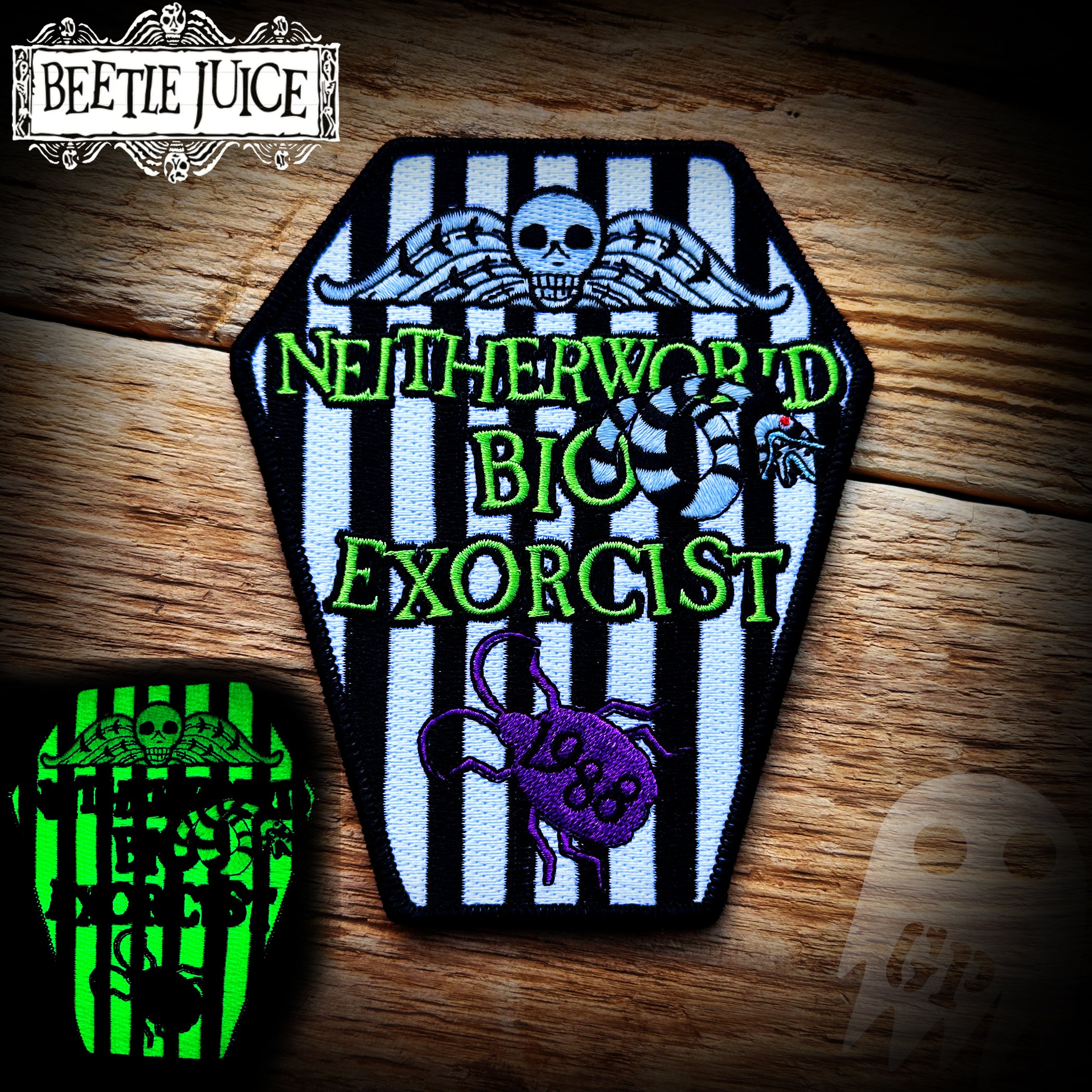 #80 - Neitherworld Bio Exorcist Patch - Beetlejuice - Glows in the dark!