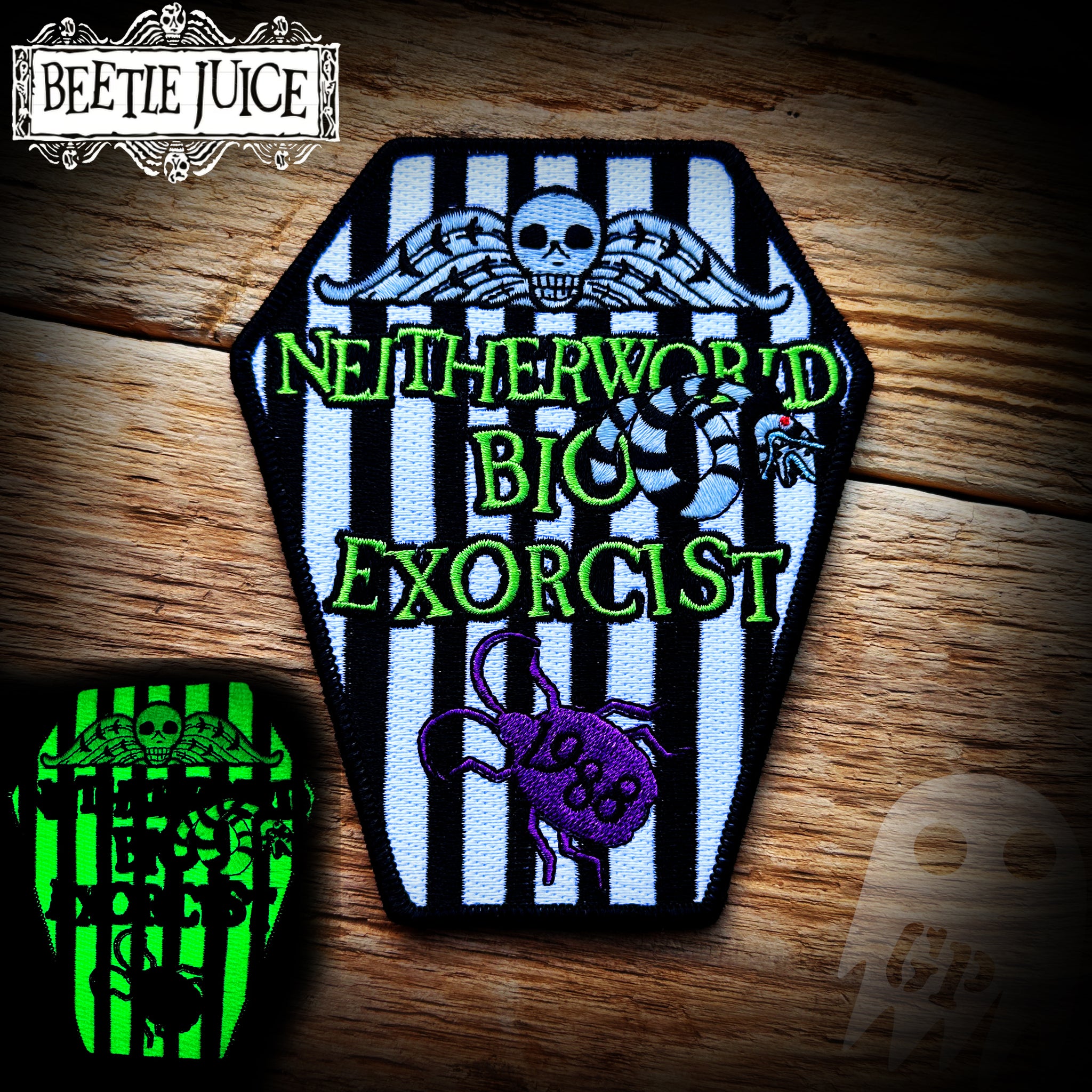 #80 - Neithworld Bio Exorcist Patch - Beetlejuice - Glows in the dark!