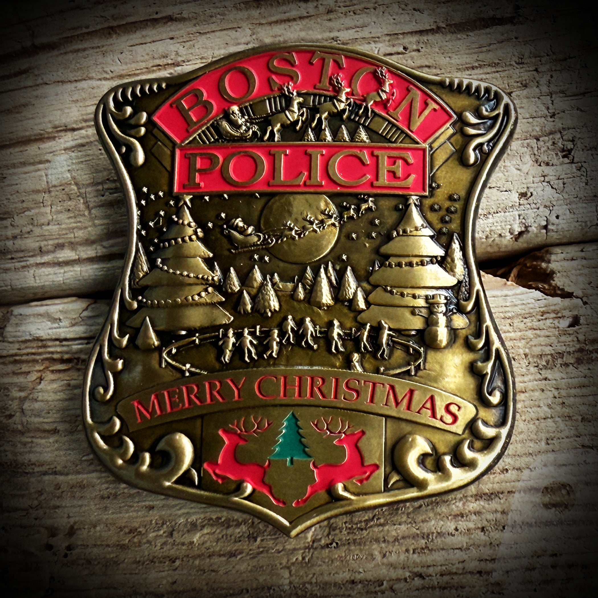 CHRISTMAS BADGE - Boston, MA PD Christmas Badge