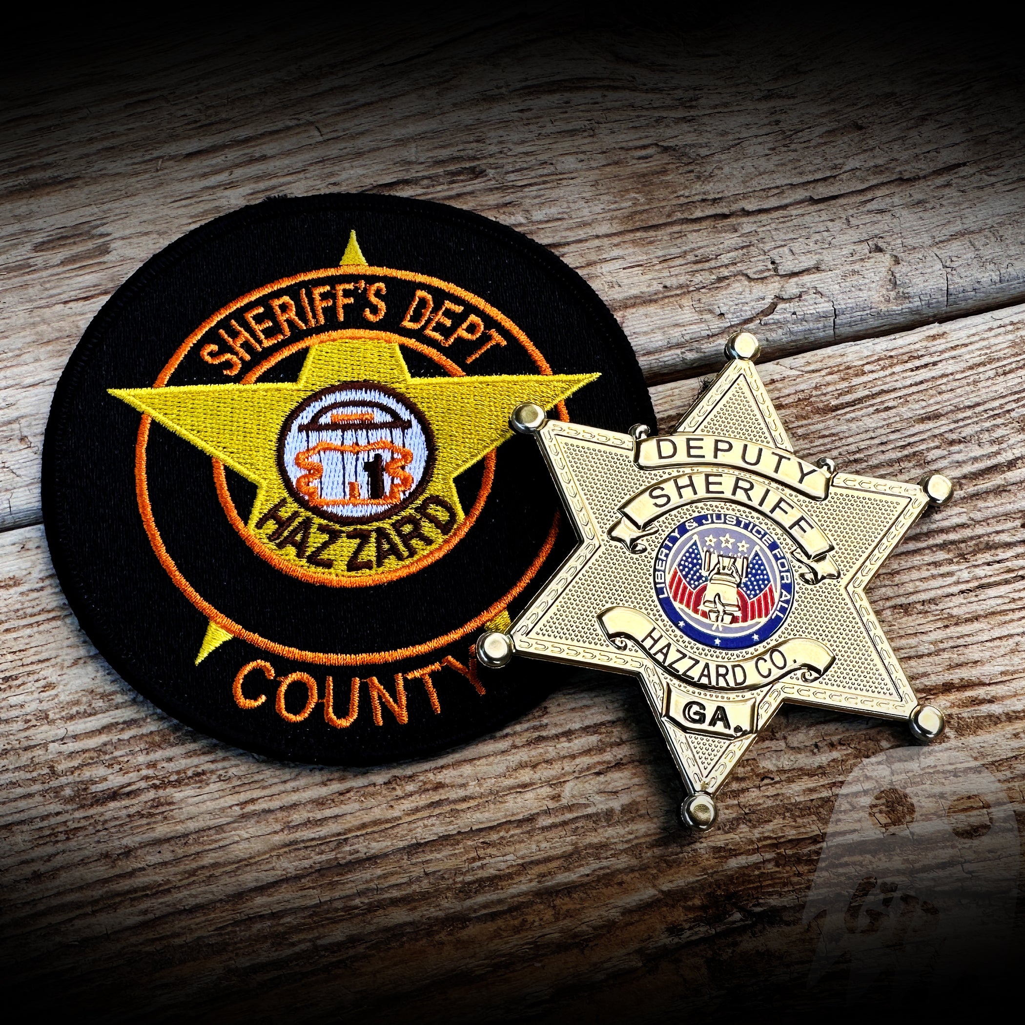 86 Hazzard County Sheriff replica PATCH and BADGE - Dukes of