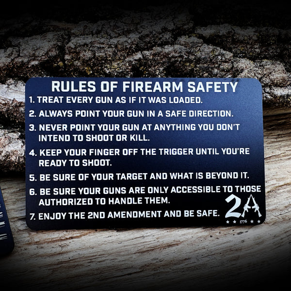 Left Handed - Firearm Safety and Handgun Correction Chart Aluminum Card