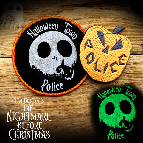#77 - Halloween Town Police Department Patch and Badge - Nightmare Before Christmas