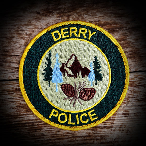 #85 - Derry, ME Police Department - IT movies - You get BOTH Patch and Badge
