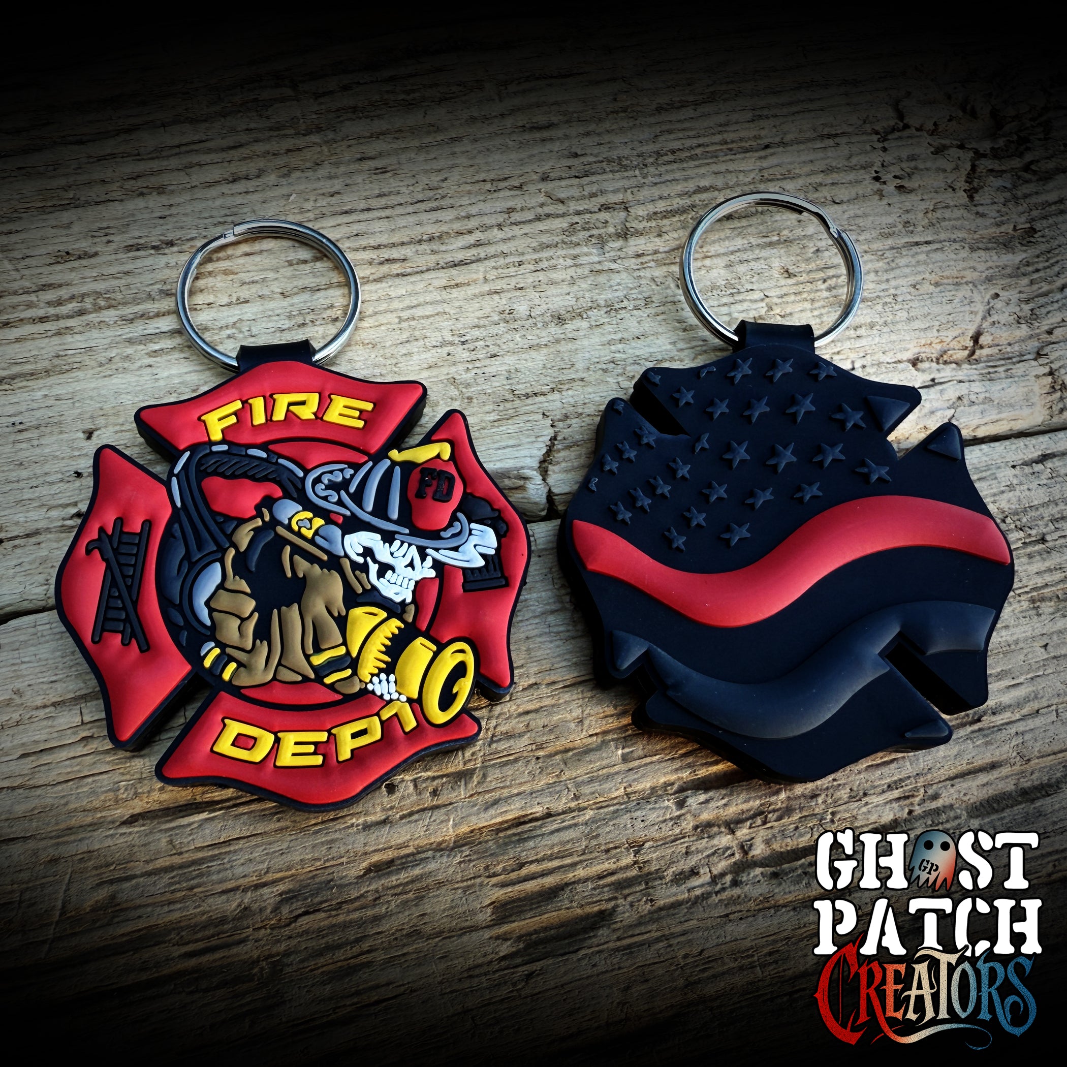 Firefighter Keychain - Firefighter Double Sided PVC Keychain