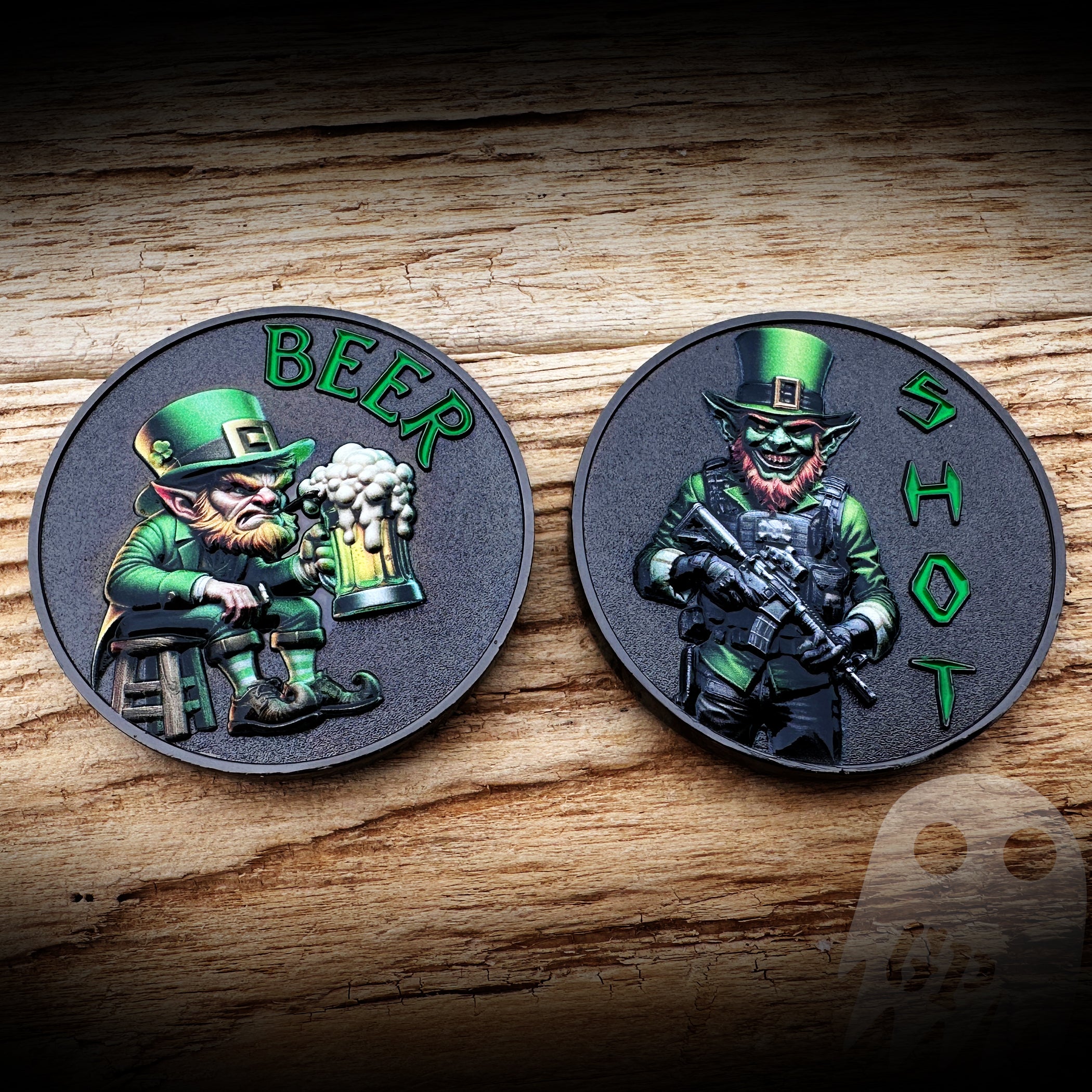 BLACK Irish Leprechaun Drink Coin