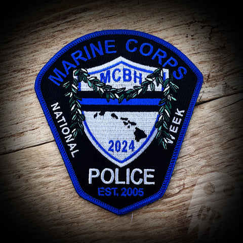Thin Blue Line - Marine Corp Base Hawaii Military Police Police Memorial Patch