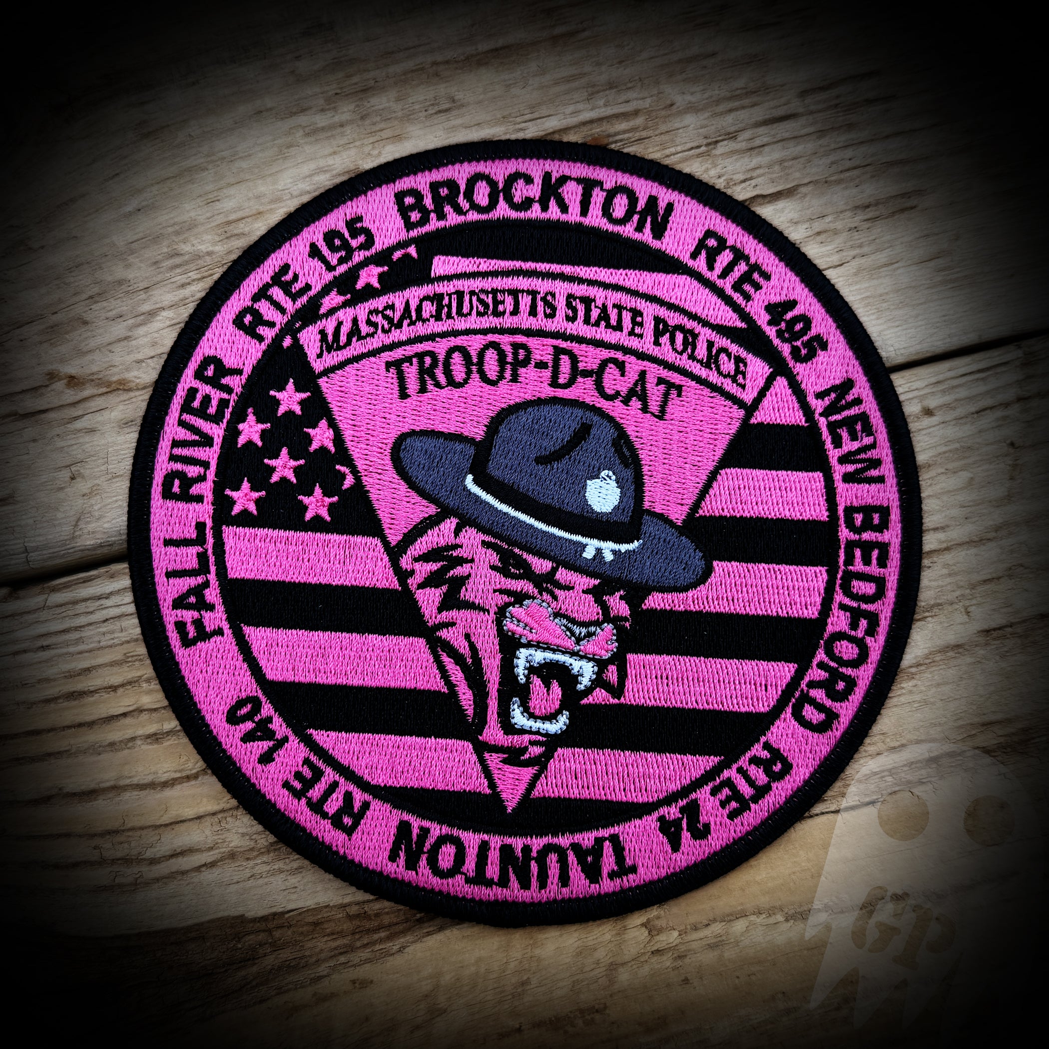 PINK - Mass State Police Troop D CAT Breast Cancer Awareness Team Patch