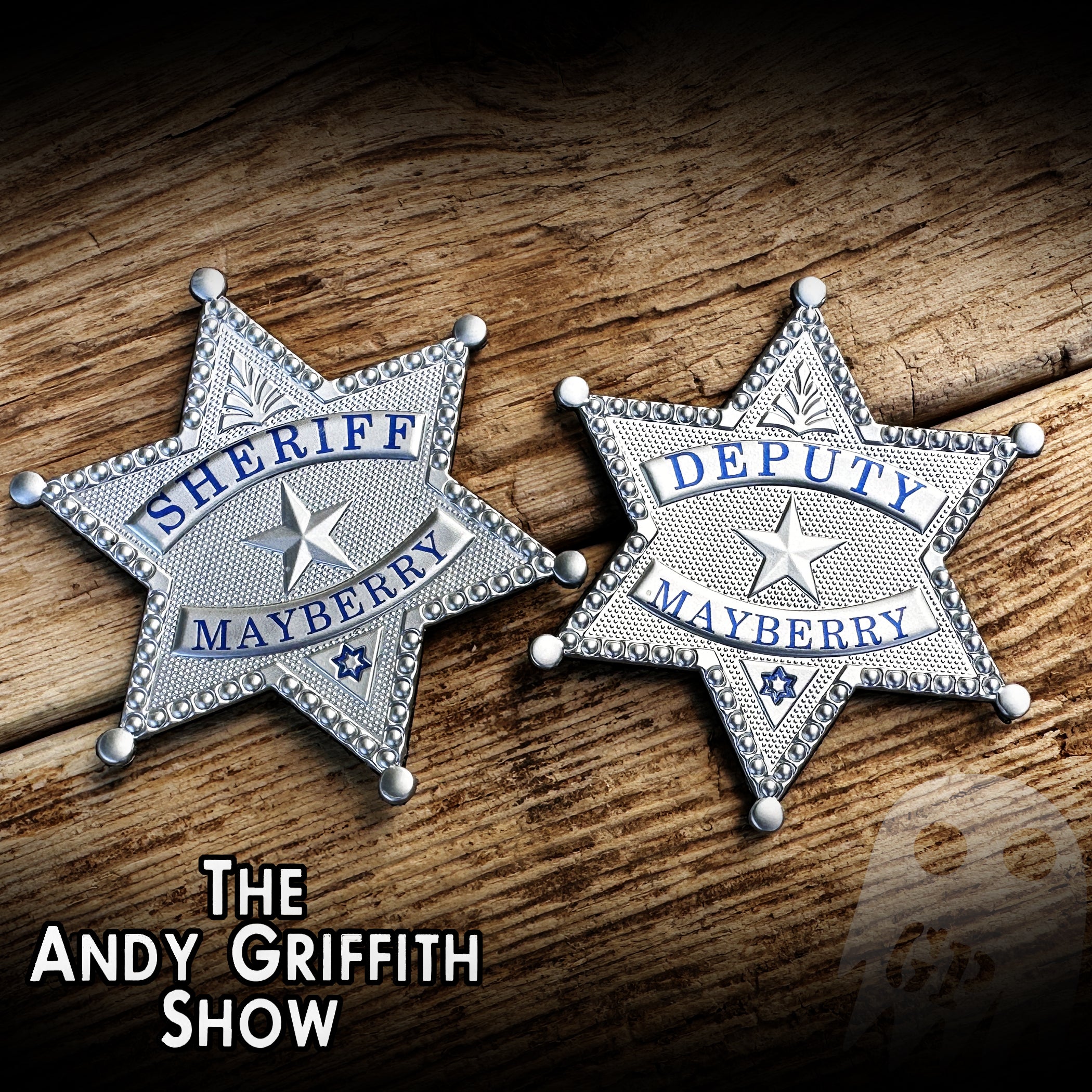 TWO BADGES - Mayberry Sheriff AND Deputy - Andy Griffith Show  - FlexShield with velcro