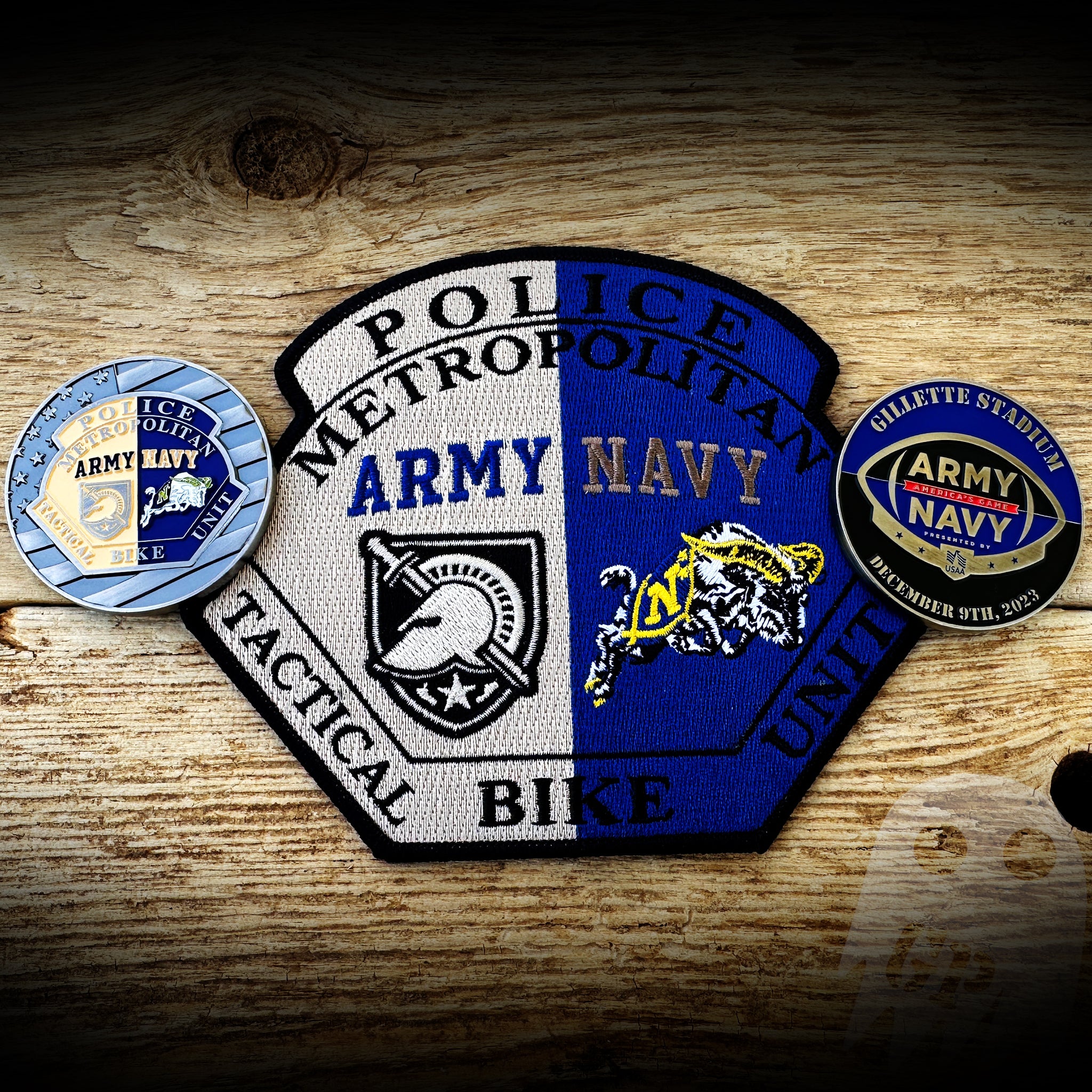 Army / Navy Game - Metrolec Tactical Bike Unit Patch & Coin