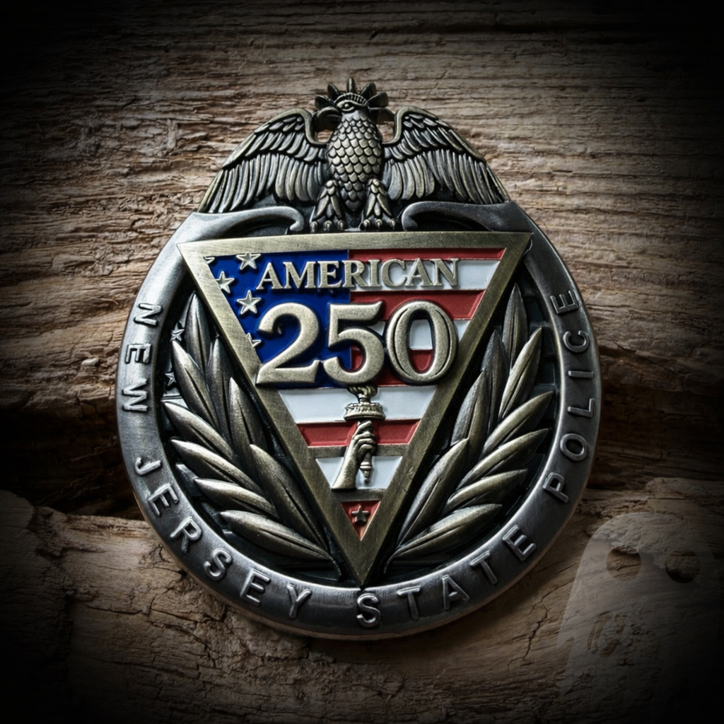 BADGE 250th America - New Jersey State Police 250th Anniversary of America Badge