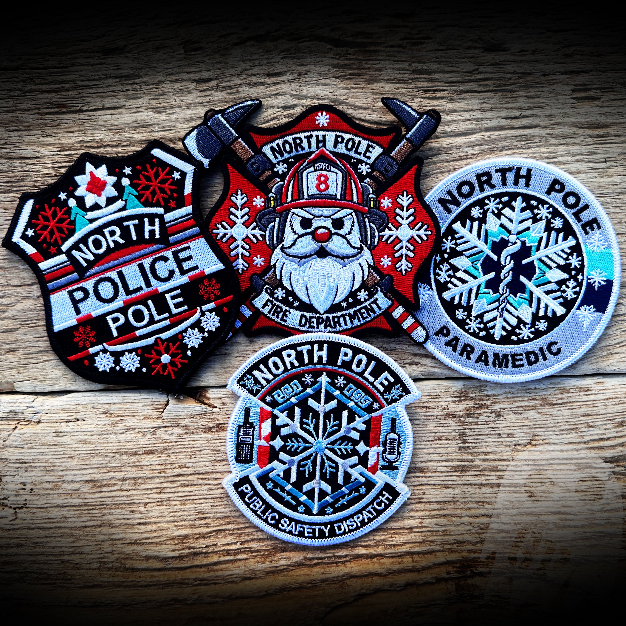 4 PACK - North Pole Public Safety 4 Patch Set