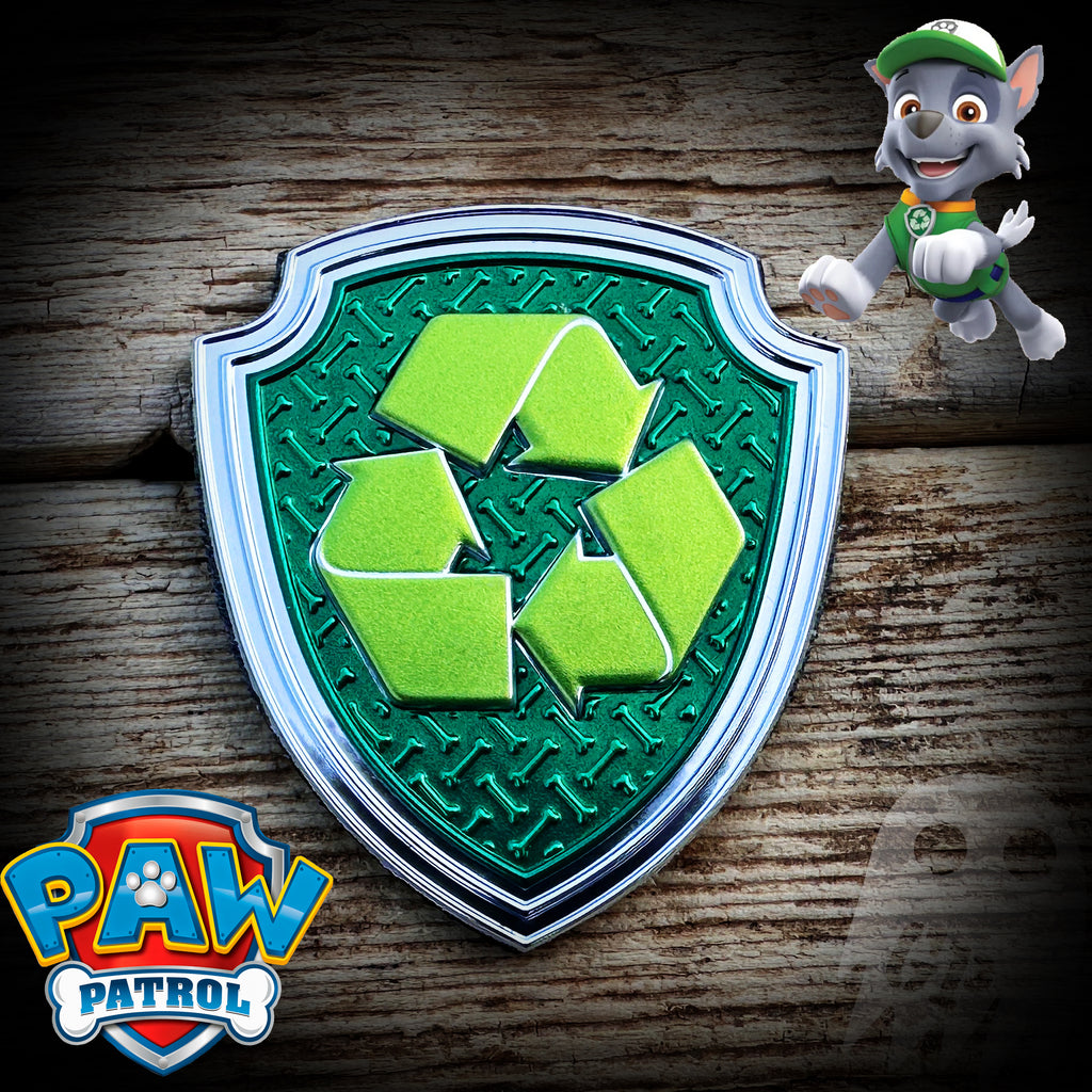 Paw Patrol Badges - Flexshield Velcro Back Zuma - Water Rescue - Orange/Silver