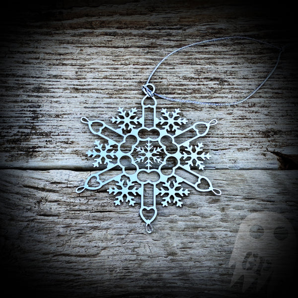 Penis Christmas Snowflake Ornament - Metal