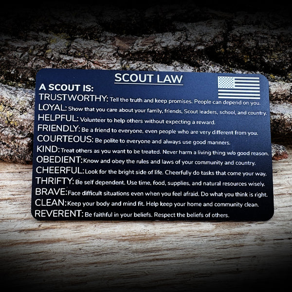 Boy Scouts Oath and Law Aluminum Card