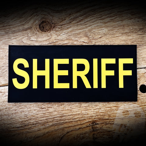 SHERIFF Outer Carrier Back PVC Patch - TWO SIZES AVAILABLE