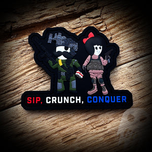 Sip, Crunch, Conquer - Baltimore PD PVC - Natty Bo and Utz