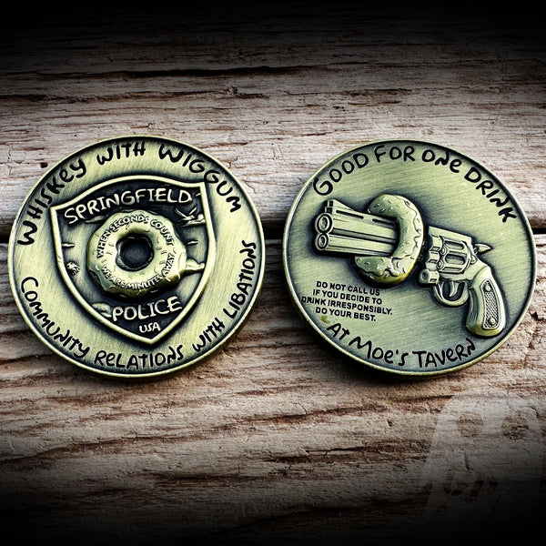 Coin - Whiskey with Wiggum Springfield PD Drink Token