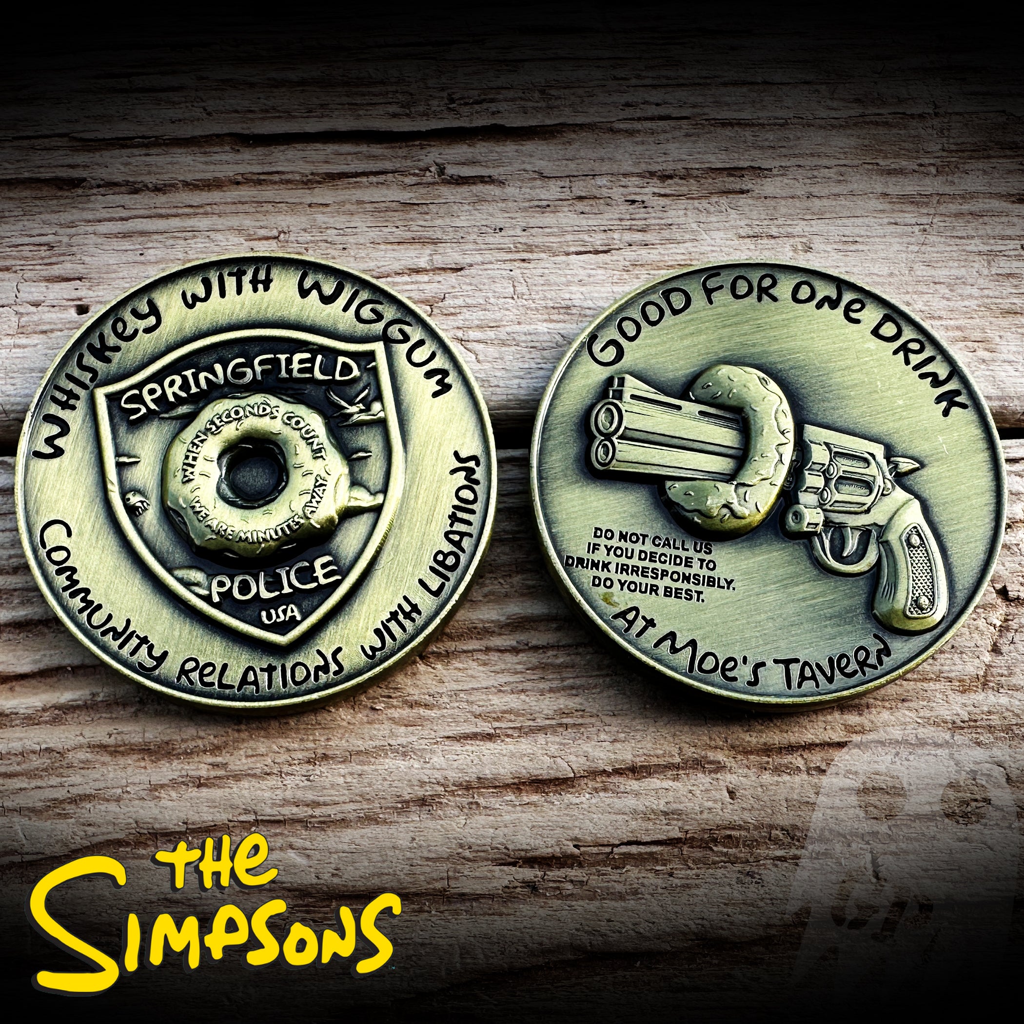 Coin - Whiskey with Wiggum Springfield PD Drink Token