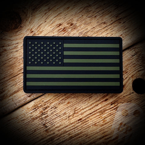 GREEN Subdued American Flag PVC - SUBDUED GREEN