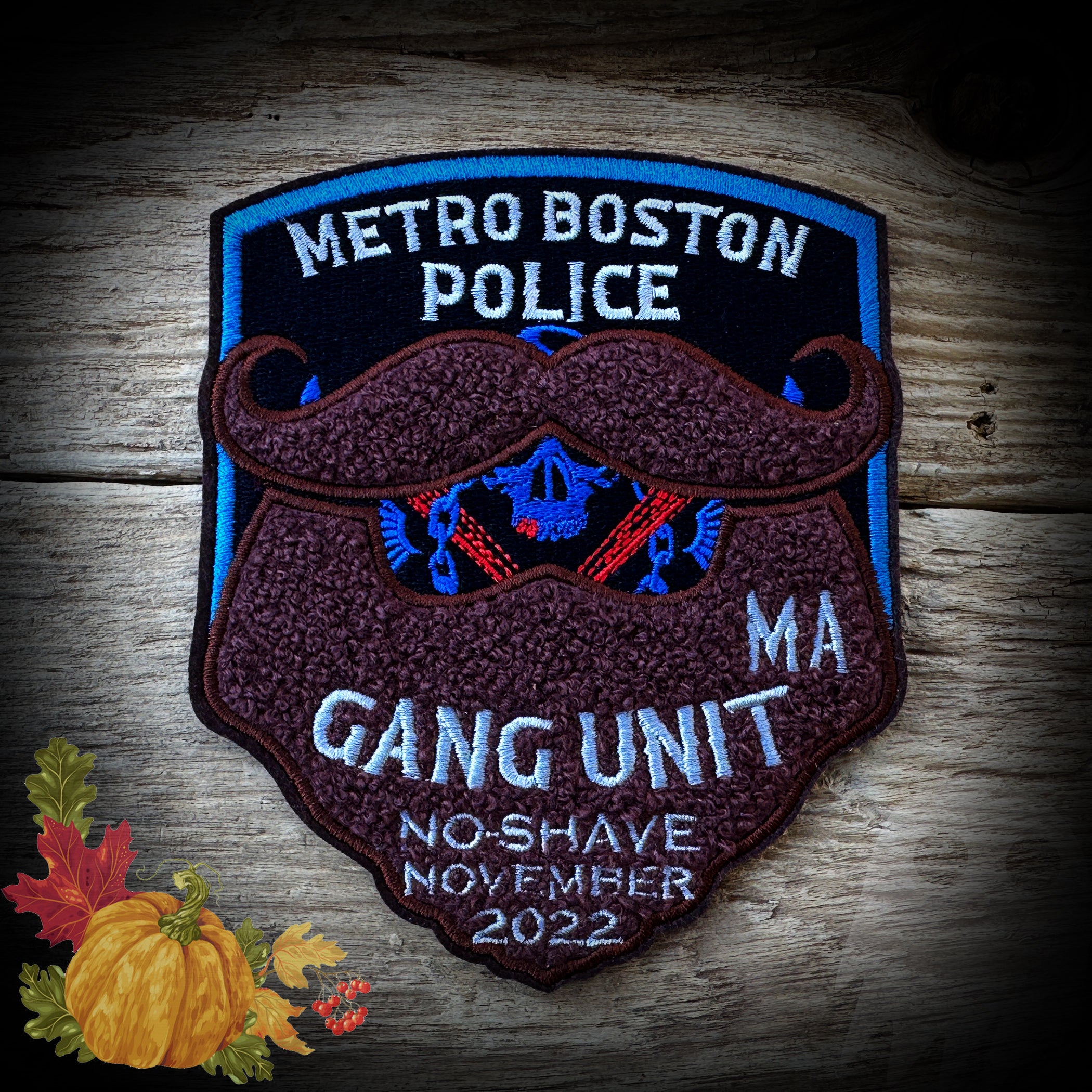 Boston Metro Police Gang Unit NO SHAVE NOVEMBER Patch