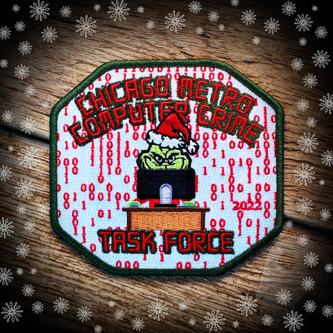 Chicago Metro Computer Crime Police Task Force 2022 Christmas Patch - Authentic - LIMITED - INDIVIDUALLY NUMBERED!