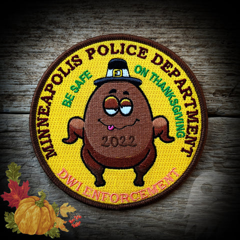 Minneapolis, MN Police Department Traffic Division DWI Enforcement - 2022 THANKSGIVING - Authentic - INDIVIDUALLY NUMBERED