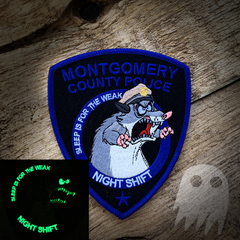 AUTHENTIC Montgomery County MD Police Night Shift Patch GLOW IN THE DARK