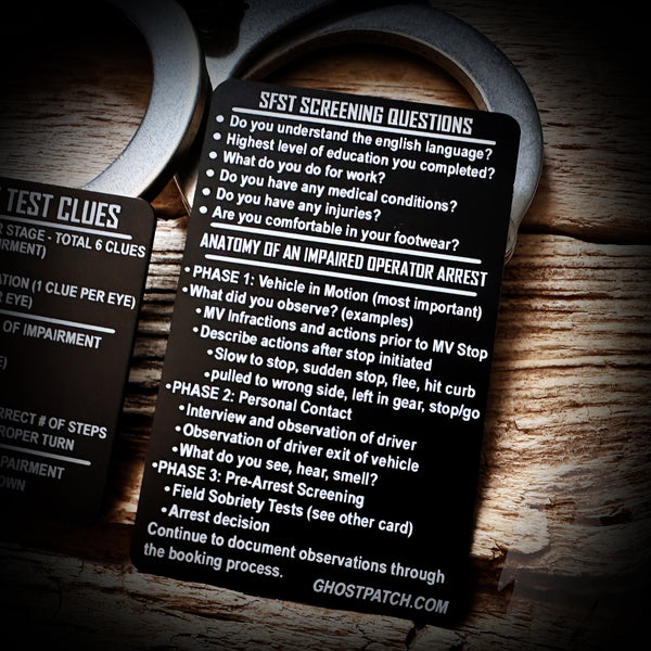 OUI Clue Reference Patrol Card - Aluminum